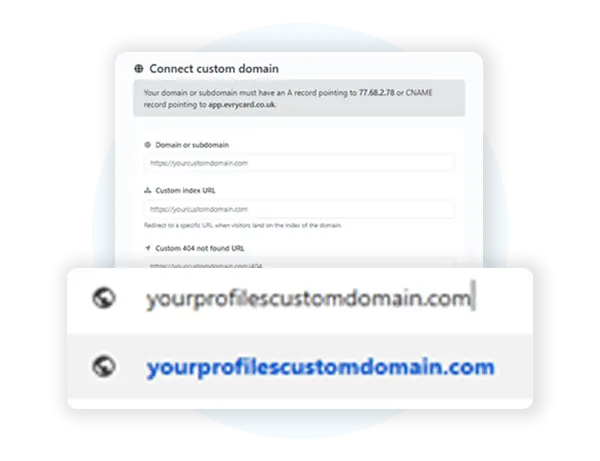 Integration with a custom domain.