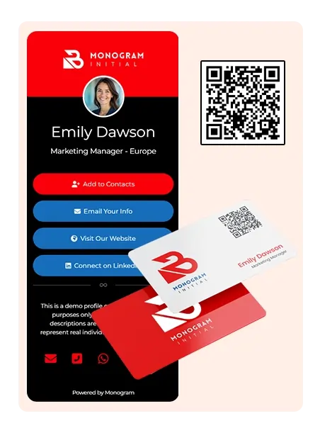 Emily's nfc business card and profile