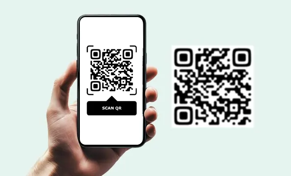 QR code feature for NFC business card.webp