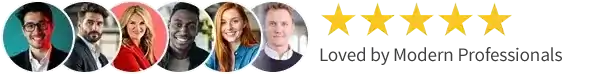 Group of diverse professionals with five-star rating