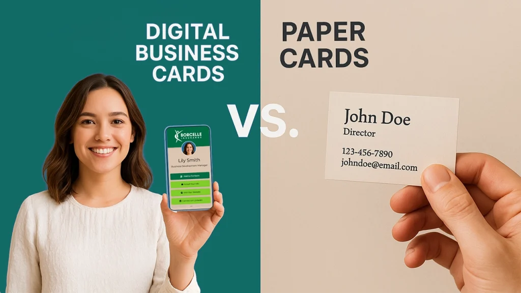 digital business cards vs paper cards