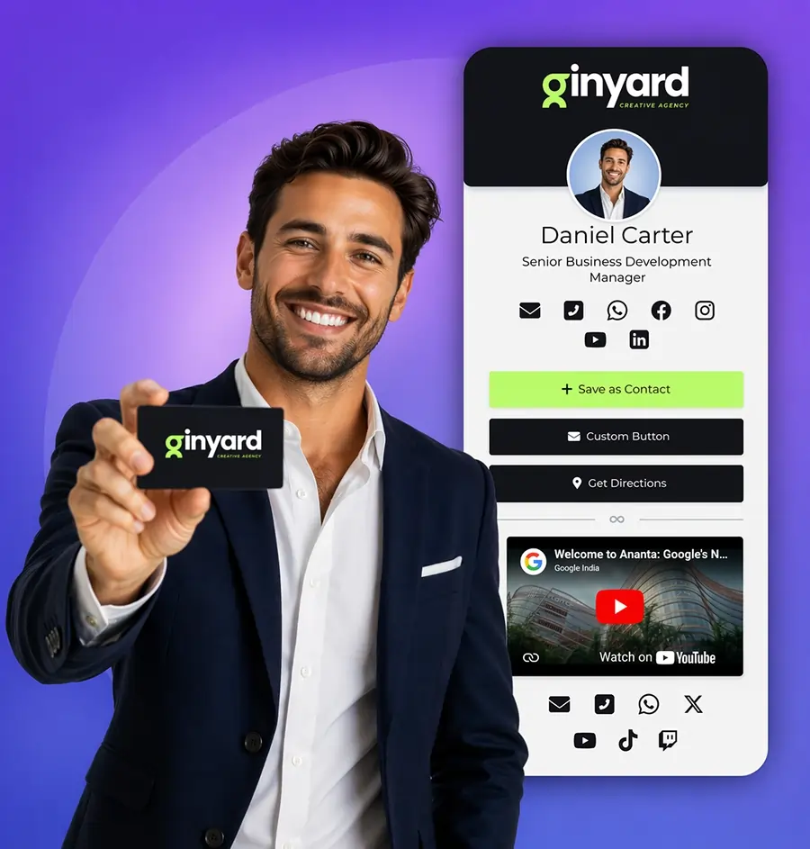 Professional NFC Business Card and Digital Profile Preview | Ginyard Creative Agency